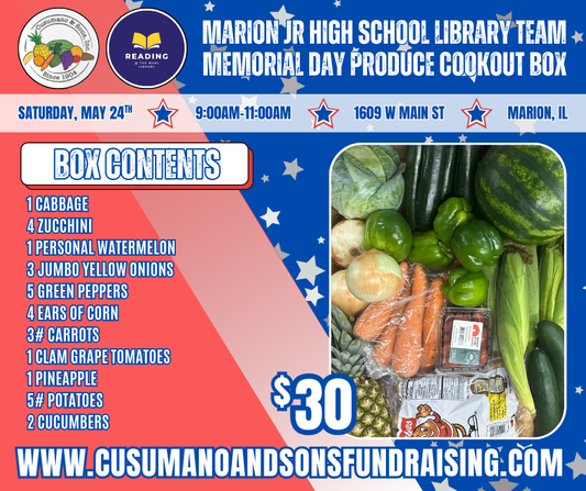 MARION-MARION JR HIGH SCHOOL LIBRARY TEAM MEMORIAL DAY COOKOUT BOX