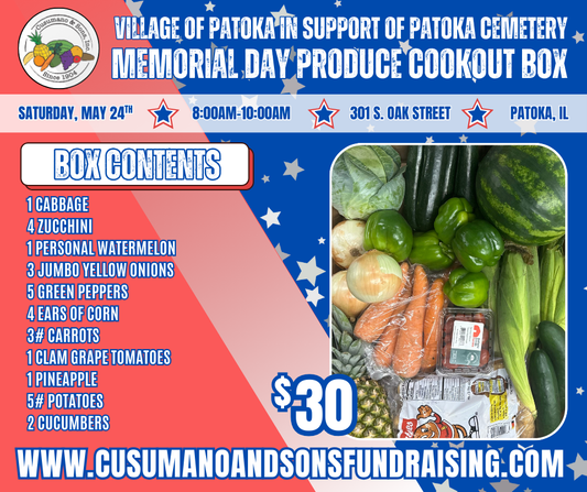 PATOKA-VILLAGE OF PATOKA MEMORIAL DAY COOKOUT BOX