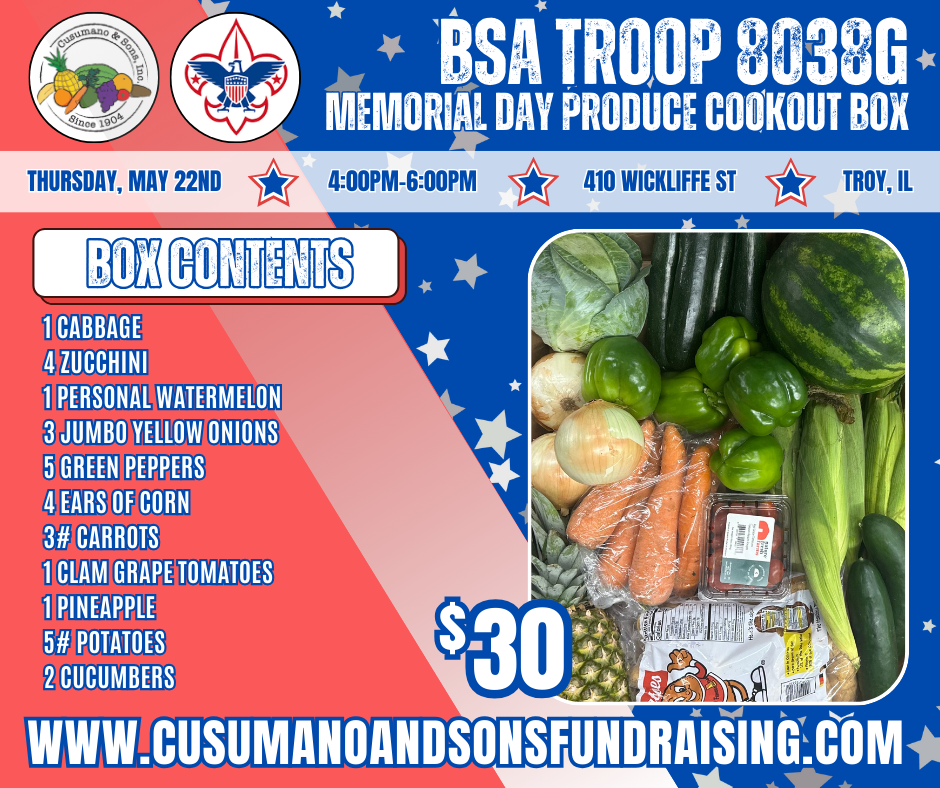 TROY-BSA TROOP 8038G MEMORIAL DAY COOKOUT BOX