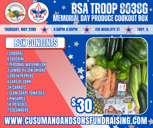 TROY-BSA TROOP 8038G MEMORIAL DAY COOKOUT BOX